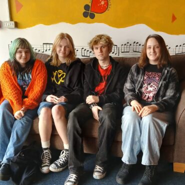 Dakota, Penny, Tom and Amber in the Newport City Radio HQ.
