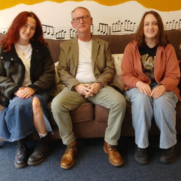 Chloe, Paul and Amber sat in Newport City Radio