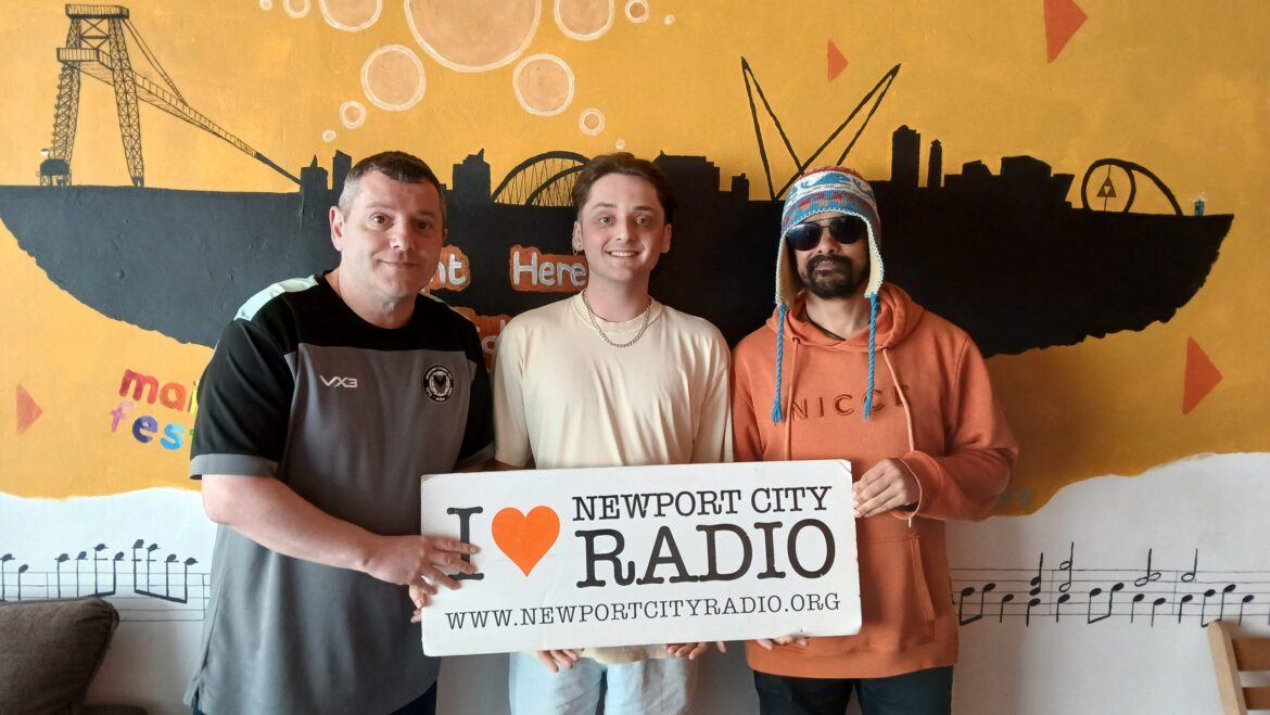 Stephen, Josh and Dani in Newport City Radio
