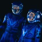 The Doctor and Belinda in space suits