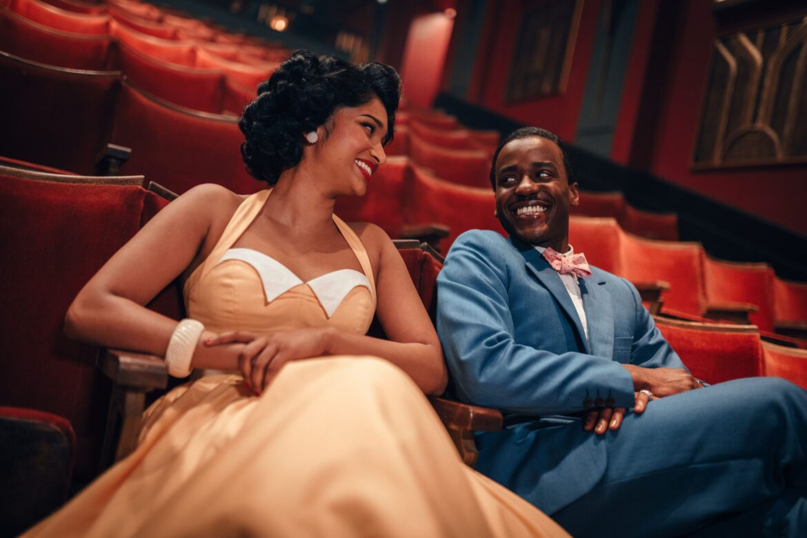 Belinda and The Doctor sat in a cinema