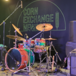 On stage at the Corn exchange