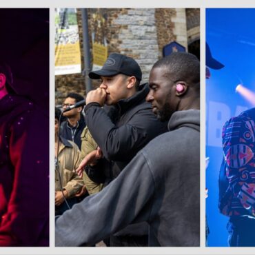 A collage of 5 images each containing a Newport artist. From left to right, Benji Webbe, Murkage, Man Like Vision, Truth and Yung Tay.