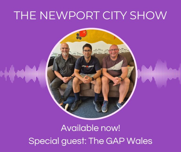 A photo of Lamsie with the guys from The Gap Wales